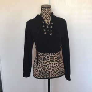 Fashion Nova Black Long-sleeve Crop Top